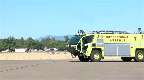 Simulated plane crash at the Redding Airport done without "passengers"