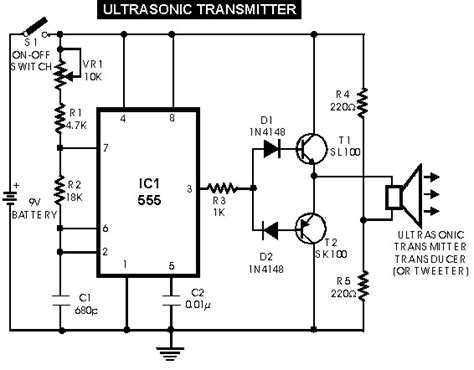 Ultrasonic Sensor Switch Electronic Schematic Diagram