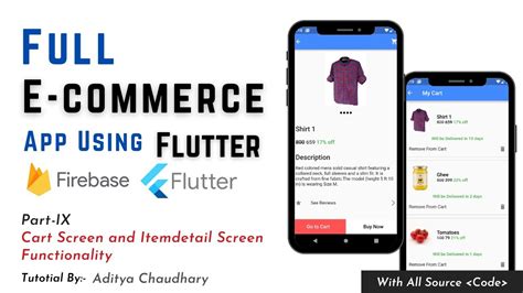 Flutter E Commerce App Cart Screen And Item Detail Screen