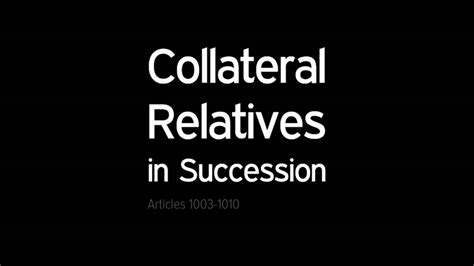 Collateral Relatives In Succession Youtube