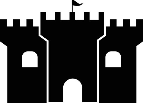 Castle Tower Icon On White Background Castle Logo Flat Style