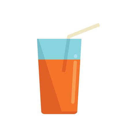 Orange Juice Glass Icon Flat Vector Diet Food 17334080 Vector Art At Vecteezy