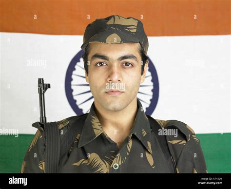 Indian Army Soldier With Gun