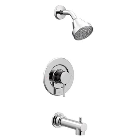 Moen Adler Single Handle Round Wall Mount 1 Spray Bathtub Shower Faucet