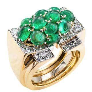 David Webb Pearl Diamond Platinum Cocktail Ring Multi Gem Ring Pearl