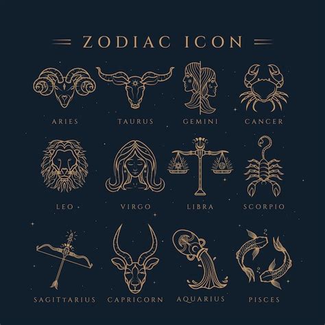 Premium Vector Zodiac Icons Symbol Illustration