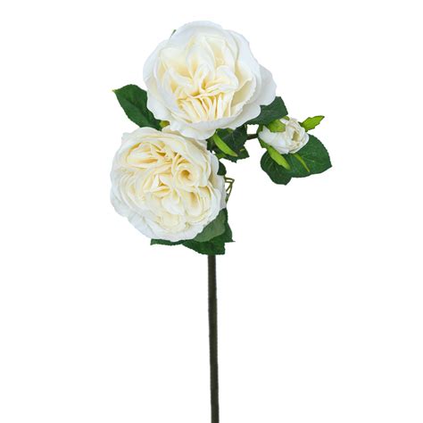 Tige De Rose Artificielle Blanche 55 Cm Artiplantes