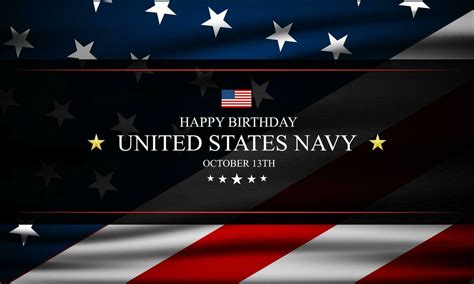 Happy Birthday Us Navy October 13 Background Vector Illustration