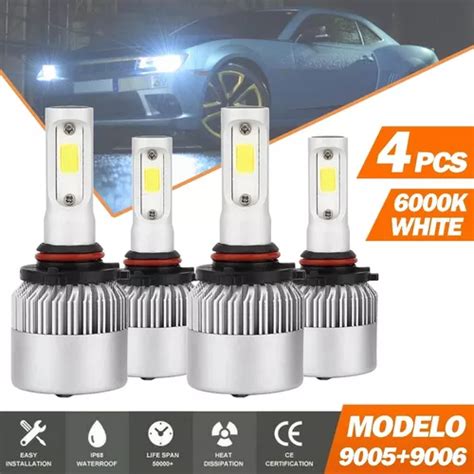 Kit De Faros Led Para Chevrolet 8000lm Para Luz Alta Y Baja Meses Sin