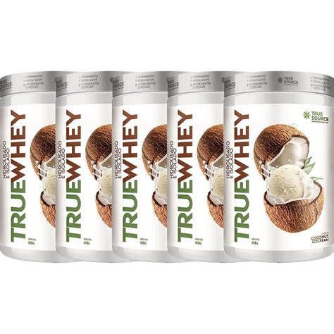 Kit 5X True Whey Protein Hidrolisado E Isolado 418g Coconut Ice Cream