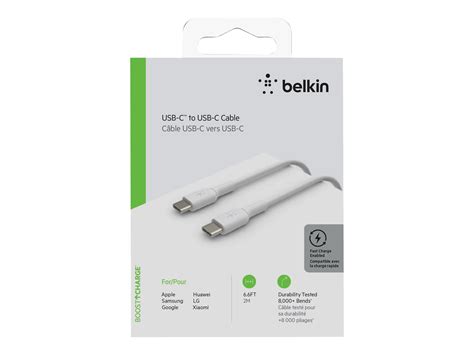 Belkin Usb C Till Usb C Kabel 2m Usb C Usb C Vit Cab003bt2mwh