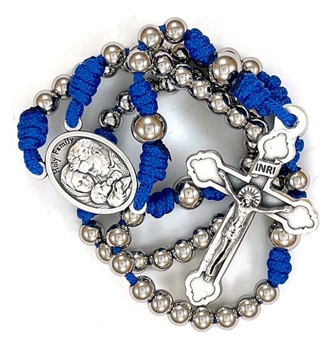 Blue Paracord Stainless Steel Rosary 28 99 OLOG Rosaries