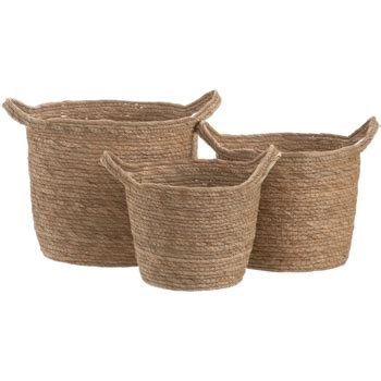 Ixia Set de trois panières gigognes Beige Maison Déco Paniers