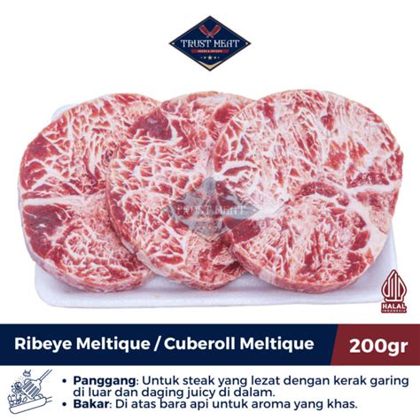 Daging Sapi Ribeye Cuberoll Steak Wagyu Meltique Australia Vacuum 200gr