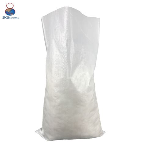 China Wholesale Grain Packaging 25kg 50kg 100kg Plain White Woven