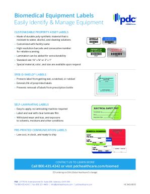 Fillable Online Biomedical Equipment Labels Easily Identify Manage