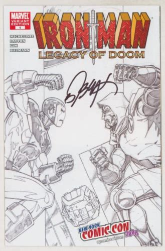 Nycc Exc Iron Man Legacy Of Doom 1 Variant Cover Art Signed Bob Layton Exclusive Ebay