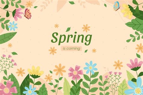 Fondo Floral Plano Para La Primavera Vector Gratis