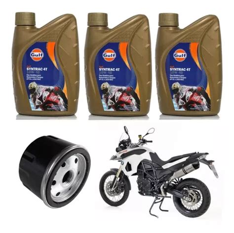 Kit Óleo Filtro Gulf 10w40 100 Sintético Bmw F800 Gs F800