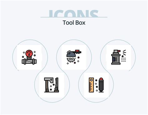 Tools Line Filled Icon Pack Icon Design Measuring Tools Car Saw