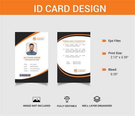 Premium Vector Corporate Id Card Design Template