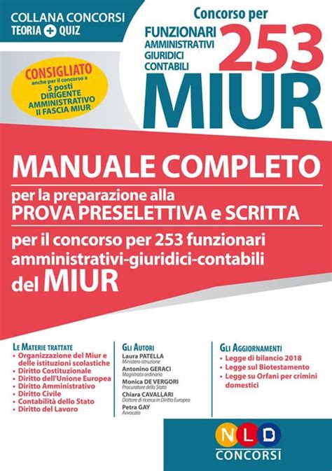 Concorso Per Funzionari Amministrativi Giuridici Contabili Miur