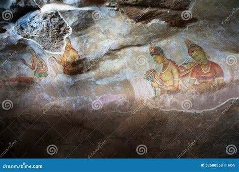 Frescos De Sigiriya En Sri Lanka Imagen De Archivo Imagen De Asia