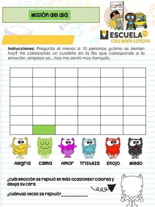 PROYECTO MONSTRUO DE EMOCIONES Pdf Emociones Preescolares