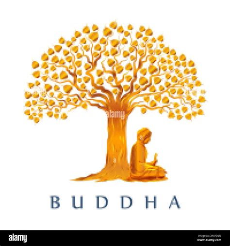 Lord Buddha In Meditation Under Bodhi Tree For Buddhist Festival Happy