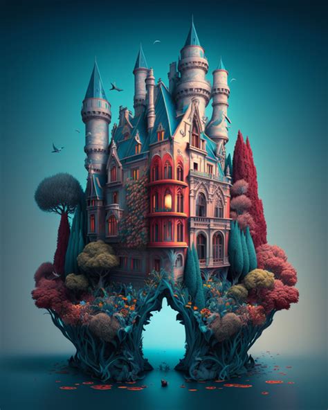 5d Diamond Painting Abstract Blue Castle Kit