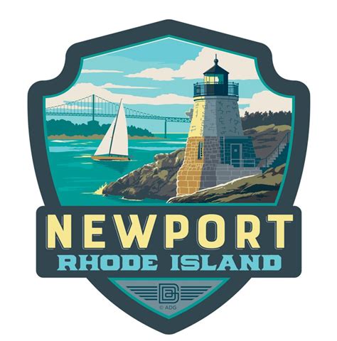 Ri Newport Emblem Wooden Magnet American Made