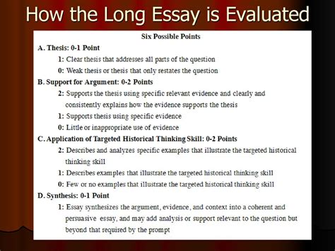 How To Write An Apush Thesis Statement And How To Tackle The Long Essay Ppt Download