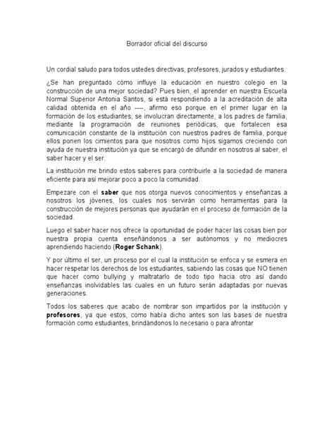 Discurso Español Pdf