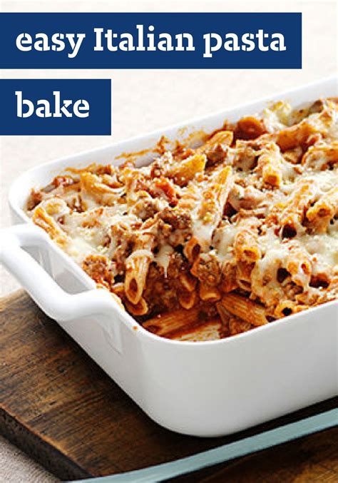 Easy Italian Pasta Bake Recipe Baked Pasta Recipes Easy Pasta Recipes Easy Italian