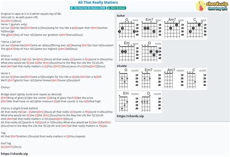 Chord: All That Really Matters - Matt Redman - tab, song lyric, sheet, guitar, ukulele | chords.vip