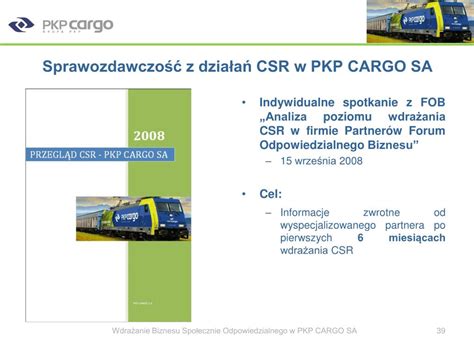 Ppt Wdra Anie Biznesu Spo Ecznie Odpowiedzialnego W Pkp Cargo Sa