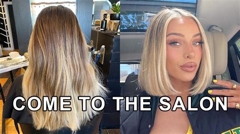 I Chopped My Hair Off Come To The Salon With Me Youtube