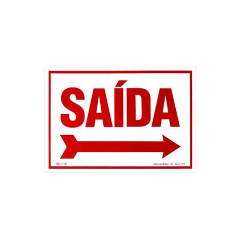 Placa Saída Df Com Seta 29x20cm Zeus Do Brasil