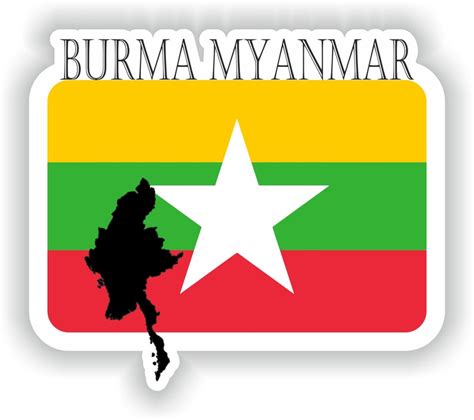 Burma Myanmar Sticker Flag Mf For Laptop Book Fridge Guitar Motorcycle