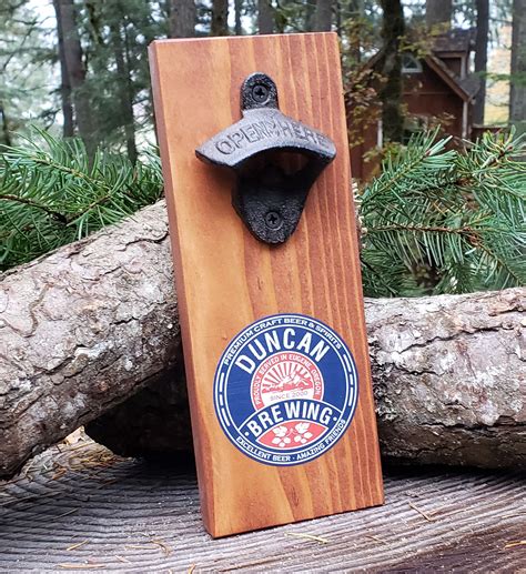 Wall Mount Bottle Opener Outdoor Edition Wooden Beer Caddy Wall