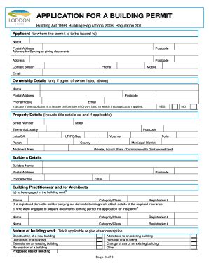 Fillable Online Loddon Vic Gov Bapplicationb For A Building Permit