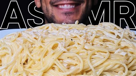 ASMR SPAGHETTI GARLIC PARMESAN PASTA EATING SOUNDS NO TALKING MUKBANG