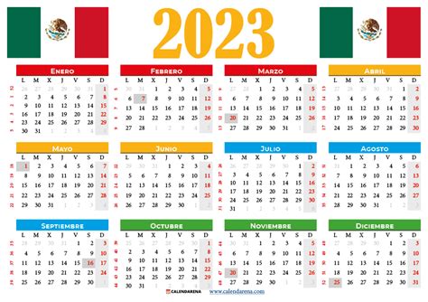 Calendario Mexico 2023 Con Festivos En 2023 Calendario Con Festivos