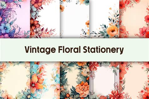 Vintage Floral Stationery Background Graphic by Pamilah · Creative Fabrica