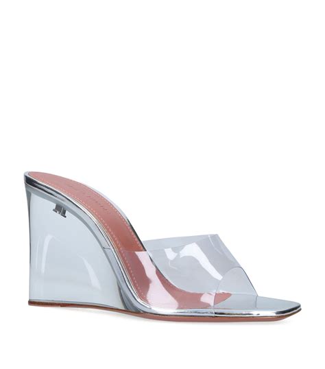 Womens Amina Muaddi Multi Lupita Glass Wedge Mules 95 Harrods UK