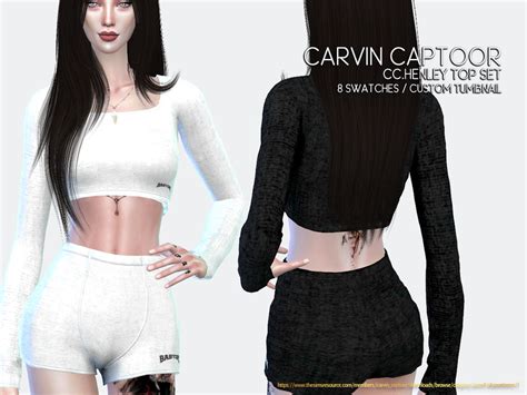 The Sims Resource CC HENLEY Top Set