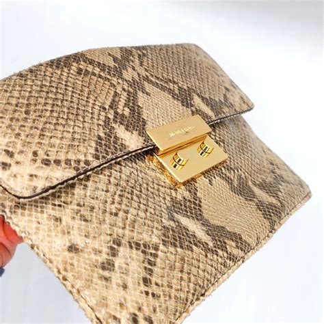 Michael Kors Snakeskin Clutch Handbag Gem