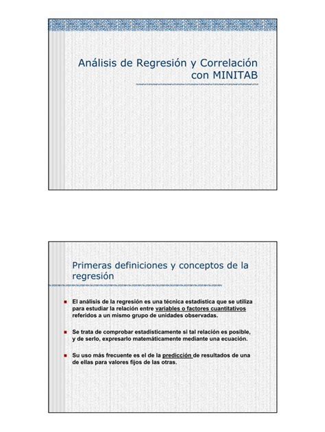 Pdf An Lisis De Regresi N Y Correlaci N Con Minitab Regression