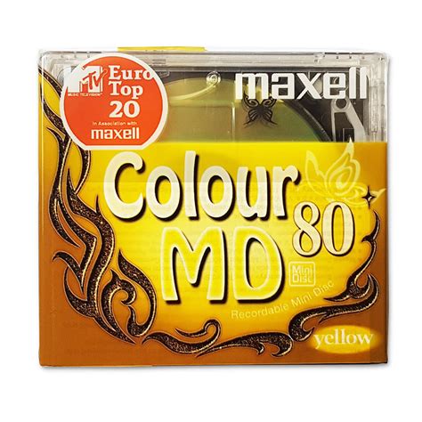 Maxell MiniDisc yellow 80 minutes - Retro Style Media