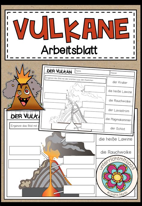 Der Vulkan Arbeitsblatt Sachunterricht Gestalten Vulkan Erdkunde